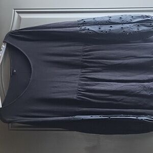 Torrid Black Long Eyelet Sleeved Blouse